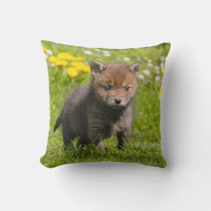 Foto van Cute Fluffy Red Fox Cub Wild Baby Animal  Kussen