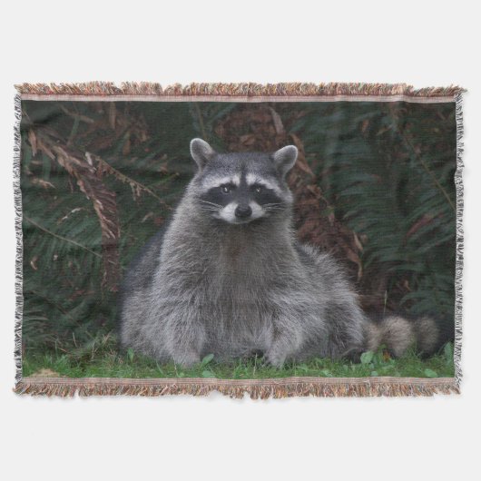 Foto van Cute Forest Raccoon Wildlife Deken (Voorkant)