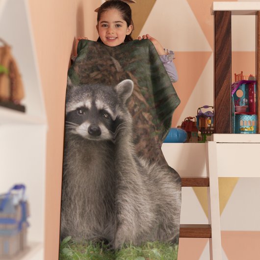 Foto van Cute Forest Raccoon Wildlife Fleece Deken