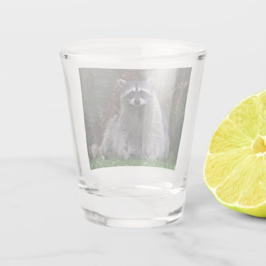 Foto van Cute Forest Raccoon Wildlife Shot Glas (Achterkant)