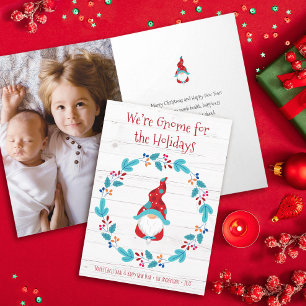 Foto van Cute Fun Rustic Wreath Feestdagen Kaart