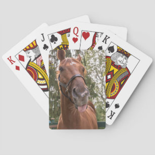 Foto van Cute Funny Horse Pokerkaarten