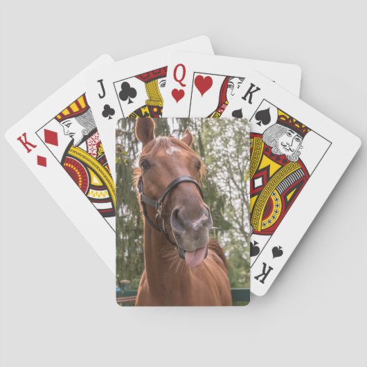 Foto van Cute Funny Horse Pokerkaarten (Achterkant)