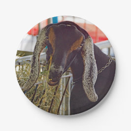 Foto van Cute Goat Long Ears Papieren Bordje