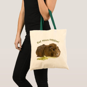 Foto van Cute Guinea Pig   Eet meer vegragieën! Tote Bag