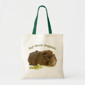 Foto van Cute Guinea Pig | Eet meer vegragieën! Tote Bag (Voorkant)