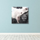 Foto van Cute Hond Beste Papa Ooit Canvas Afdruk (Insitu (Houten vloer))