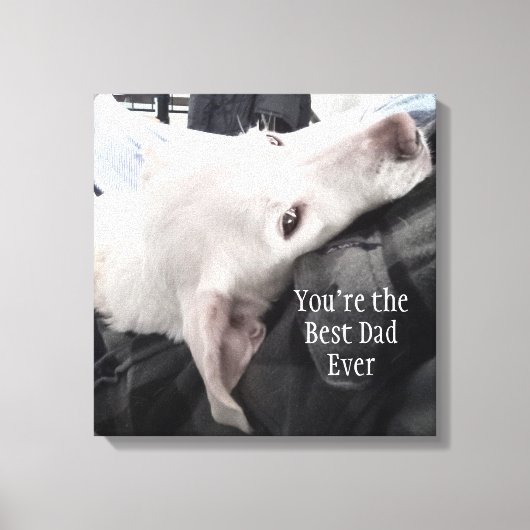 Foto van Cute Hond Beste Papa Ooit Canvas Afdruk (Voorkant)