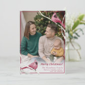 Foto van Cute Kerstmis Kardinaal Bird Feestdagenkaart (Staand voorkant)