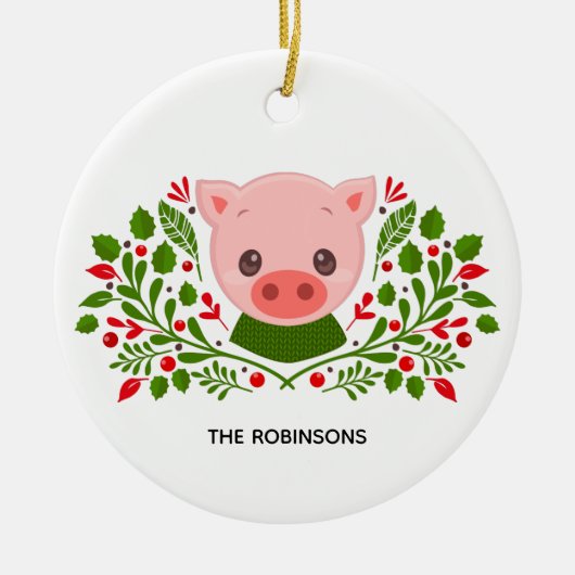 Foto van Cute Kerstmis Keramisch Ornament (Voorkant)