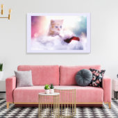 Foto van Cute Kerstmis Kitten Canvas Afdruk (Insitu (Woonkamer))