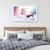 Foto van Cute Kerstmis Kitten Canvas Afdruk (Insitu (Slaapkamer))