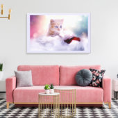 Foto van Cute Kerstmis Kitten Canvas Afdruk (Insitu (Woonkamer))