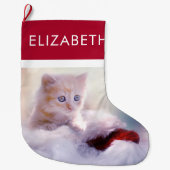 Foto van Cute Kerstmis Kitten Grote Kerstsok (Voorkant)