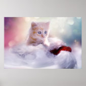 Foto van Cute Kerstmis Kitten Poster (Voorkant)