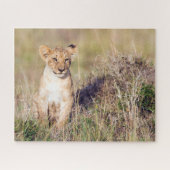 Foto van Cute lion cub in Afrika Legpuzzel (Horizontaal)