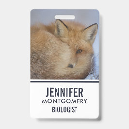 Foto van Cute Little Fox gekrompen in Winter Badge