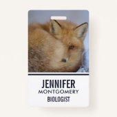 Foto van Cute Little Fox gekrompen in Winter Badge (Voorkant)
