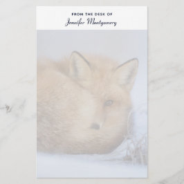 Foto van Cute Little Fox gekrompen in Winter Briefpapier