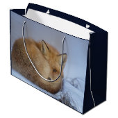 Foto van Cute Little Fox gekrompen in Winter Groot Cadeauzakje (Achterkant Gekanteld)