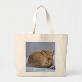 Foto van Cute Little Fox gekrompen in Winter Grote Tote Bag (Voorkant)