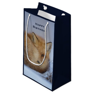 Foto van Cute Little Fox gekrompen in Winter Klein Cadeauzakje