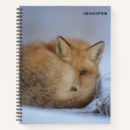 Foto van Cute Little Fox gekrompen in Winter Notitieboek