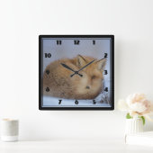 Foto van Cute Little Fox gekrompen in Winter Vierkante Klok (Huis)