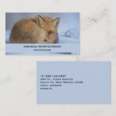 Foto van Cute Little Fox gekrompen in Winter Visitekaartje (Voorkant / Achterkant)