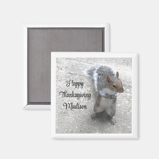 Foto van Cute Little Squirrel met Fluffy Tail Magneet (Voorkant / Achterkant)