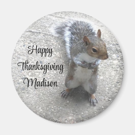 Foto van Cute Little Squirrel met Fluffy Tail Magneet (Voorkant)