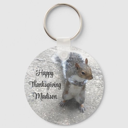 Foto van Cute Little Squirrel met Fluffy Tail Sleutelhanger (Voorkant)