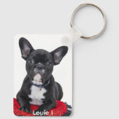 Foto van Cute Louie I Black French Bulldog Sleutelhanger (Achterkant)