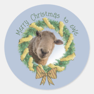 Foto van Cute Merry Kerstry Ronde Sticker
