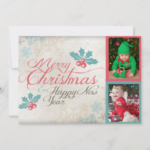 Foto van Cute Merry Kersttwein baby's Feestdagenkaart
