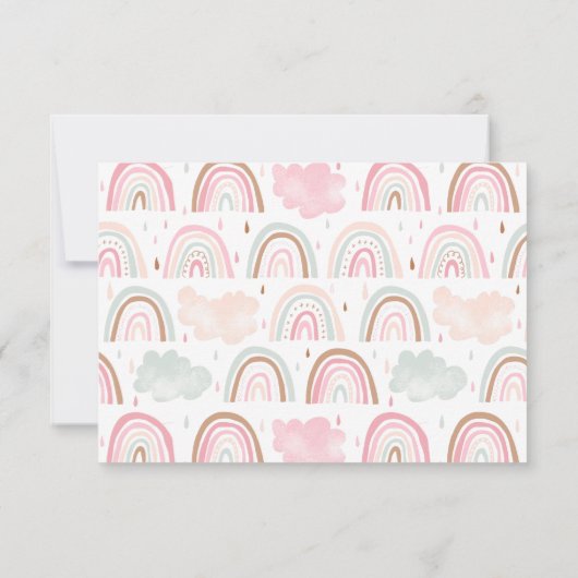 Foto van Cute Pastel Rainbow Girls Birthday Bedankkaart (Achterkant)