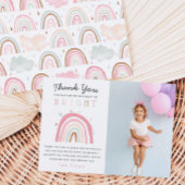 Foto van Cute Pastel Rainbow Girls Birthday Bedankkaart