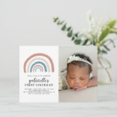 Foto van Cute Pastel Rainbow Girl's eerste verjaar Kaart (Staand voorkant)