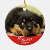 Foto van Cute Pet met kerstmis Keramisch Ornament (Voorkant)