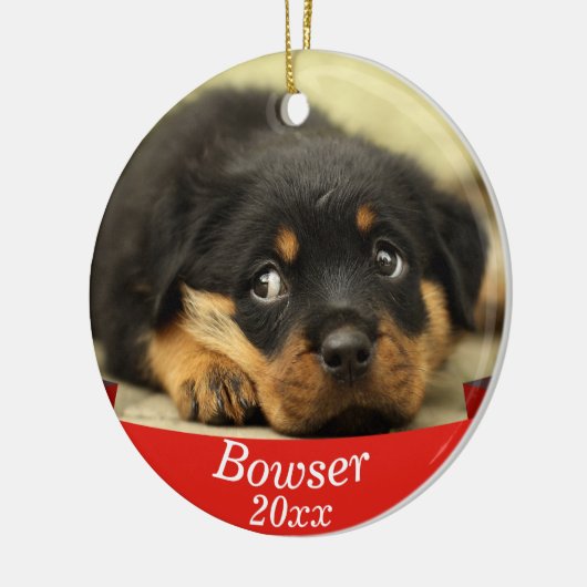 Foto van Cute Pet met kerstmis Keramisch Ornament (Links)