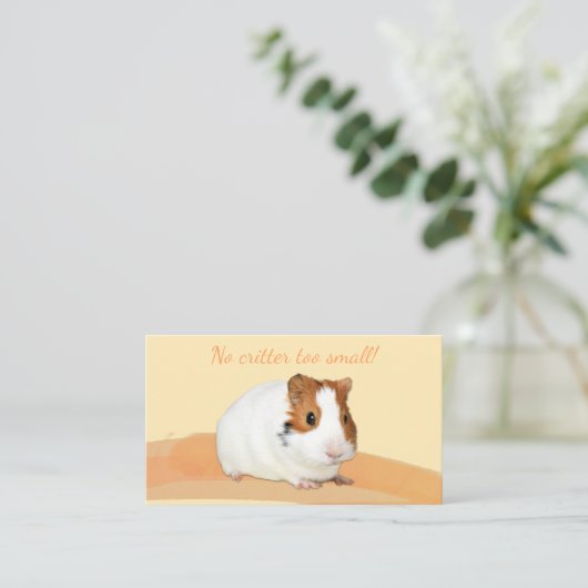 Foto van Cute Pet Sitter Guinea Pig Visitekaartje (Staand voorkant)