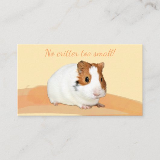 Foto van Cute Pet Sitter Guinea Pig Visitekaartje (Voorkant)