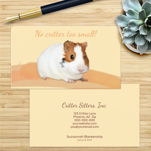 Foto van Cute Pet Sitter Guinea Pig Visitekaartje
