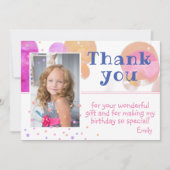 Foto van Cute Pink Bubbles Girale Bedankkaart (Voorkant)