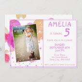 Foto van Cute Pink Bubbles Girly Kind Birthday Kaart (Voorkant / Achterkant)