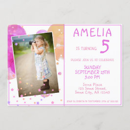 Foto van Cute Pink Bubbles Girly Kind Birthday Kaart