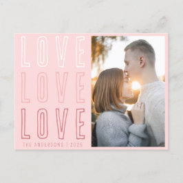 Foto van Cute Pink Love Valentijns Family Feestdagenkaart