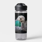 Foto van Cute Playful Zee Otters Waterfles (Voorkant)