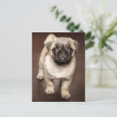 Foto van Cute Pug Briefkaart (Staand voorkant)