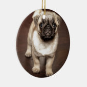 Foto van Cute Pug Keramisch Ornament (Rechts)